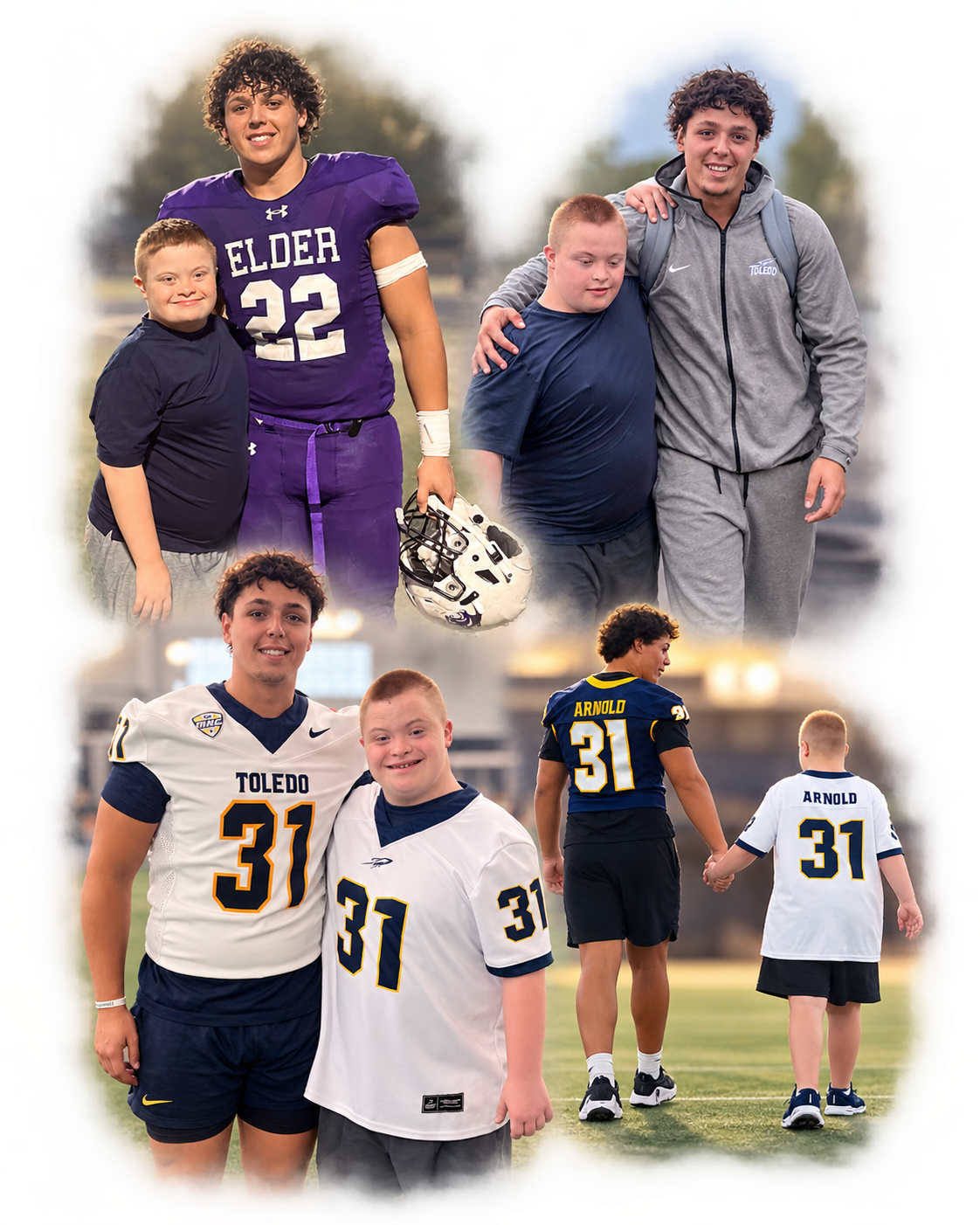 Brothers through every season — Micah and Maddox Arnold together from high school through Toledo football
